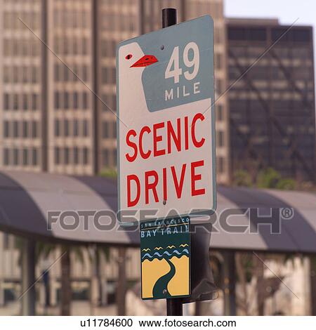 Scenic Drive Sign San Francisco View Large Photo Image Stock Image - Scenic Drive Sign San Francisco. Fotosearch