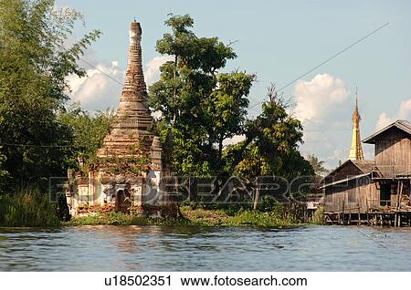 Temple at edge of Inle Lake View Large Photo Image Stock Image - Temple at edge of Inle Lake. Fotosearch