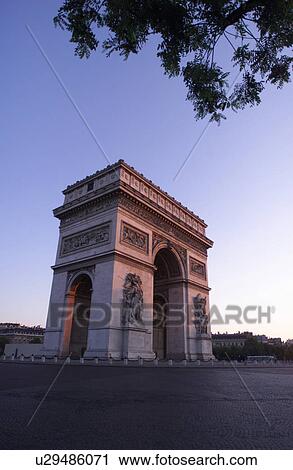 Stock Image - The Arc de Triomphe, Paris, France. Fotosearch