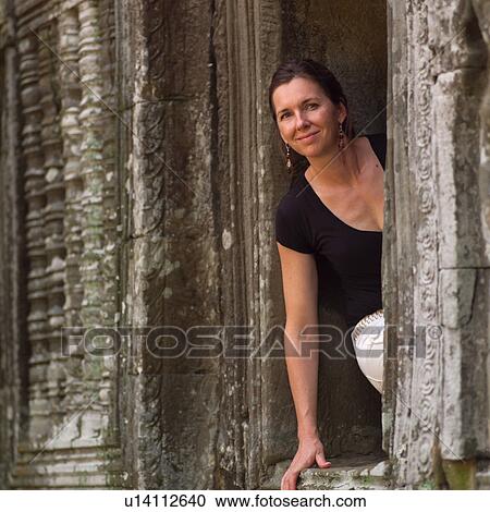 Woman Touring in Cambodia View Large Photo Image Stock Image - Woman Touring in Cambodia. Fotosearch