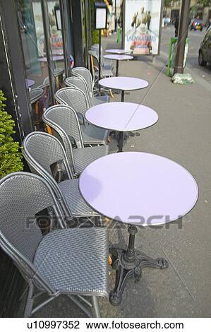 Empty tables at outdoor café, Paris, France View Large Photo Image Stock Image - Empty tables at outdoor café, Paris, France. Fotosearch