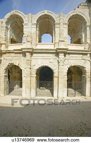Stock Photo - Exterior of the Arena of Arles. Fotosearch