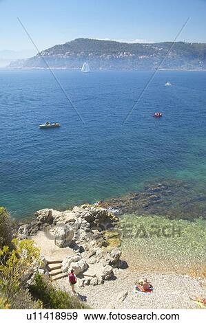 Looking down on the Mediteranean near Villefranche sur Mer, French