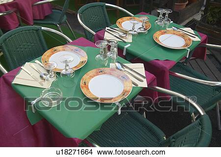 Place setting at Café View Large Photo Image Picture - Place setting at Café. Fotosearch