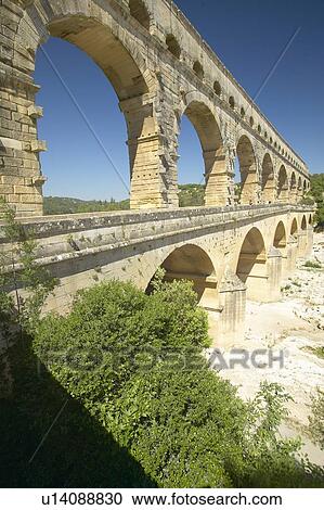 Pont du Gard, Nimes, France View Large Photo Image Stock Image - Pont du Gard, Nimes, France. Fotosearch