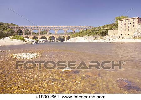 River Gard and the Pont du Gard, Nimes, France View Large Photo Image Stock Image - River Gard and the Pont du Gard, Nimes, France. Fotosearch