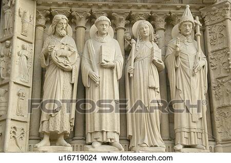 Picture - Sculpture outside the Notre Dame Cathedral. Fotosearch