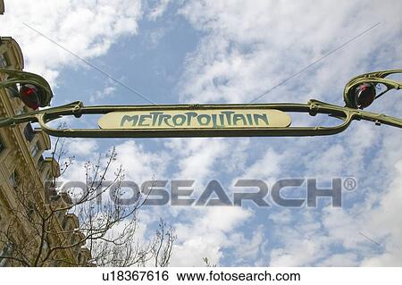 Sign for the Metro Station, Paris, France View Large Photo Image Stock Photograph - Sign for the Metro Station, Paris, France. Fotosearch