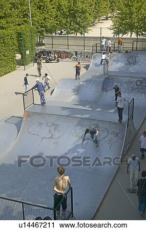 Stock Image - Skateboard Park, Palais de Omnisports de Paris Bercy, Paris, France. Fotosearch