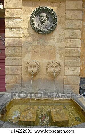 Stock Photography - The Fountain d'Espeluque, Aix en Provence, France. Fotosearch