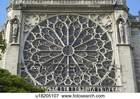 The Rose Window at the Notre Dame Cathedra View Large Photo Image Stock Photo - The Rose Window at the Notre Dame Cathedra. Fotosearch