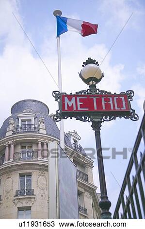Vintage Metro Sign, Paris, France View Large Photo Image Stock Image - Vintage Metro Sign, Paris, France. Fotosearch