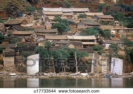 Picture - Fishing junks on Erhai Lake in Dali, Yunnan Province, People's Republic of China. Fotosearch