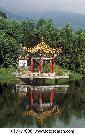 Reflection of Pagoda Pavilion View Large Photo Image Stock Photo - Reflection of Pagoda Pavilion. Fotosearch