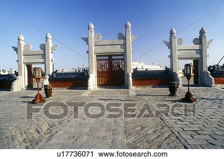 Temple of Heaven (Tiantan) gates before Round Altar View Large Photo Image Stock Image - Temple of Heaven (Tiantan) gates before Round Altar . Fotosearch