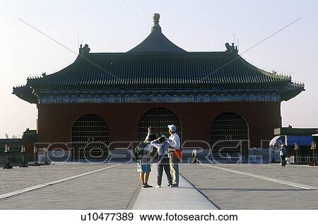 Stock Photo - Temple of Heaven (Tiantan) outside gate to Hall of Prayer for Good Harvests . Fotosearch
