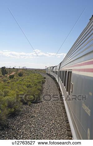 America train moving through landscape View Large Photo Image Stock Photo - America train moving through landscape. Fotosearch