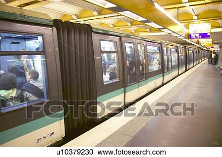 Metro Train, Paris, France View Large Photo Image Stock Image - Metro Train, Paris, France. Fotosearch