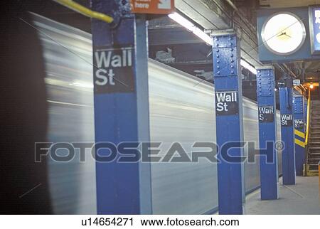 Subway stop for Wall Street View Large Photo Image Stock Image - Subway stop for Wall Street. Fotosearch