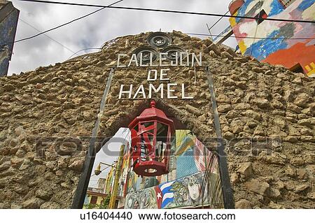 Stock Image - Callejon de Hamel art and music district of Havana. Fotosearch