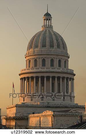 Sunset on the Cuban capitol building in Havana View Large Photo Image Stock Image - Sunset on the Cuban capitol building in Havana. Fotosearch