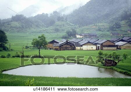 Houses in countryside of Guilin, Guangxi Province, People's Republic of China View Large Photo Image Stock Image - Houses in countryside of Guilin, Guangxi Province, People's Republic of China. Fotosearch
