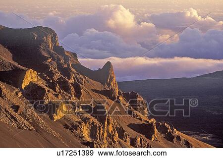 Slope of Mount Haleakala Volcano at Sunrise, Maui, Hawaii View Large Photo Image Stock Photo - Slope of Mount Haleakala Volcano at Sunrise, Maui, Hawaii. Fotosearch