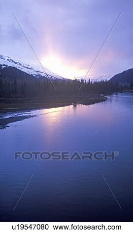 Sunset on Resurrection River, Alaska View Large Photo Image Stock Image - Sunset on Resurrection River, Alaska. Fotosearch