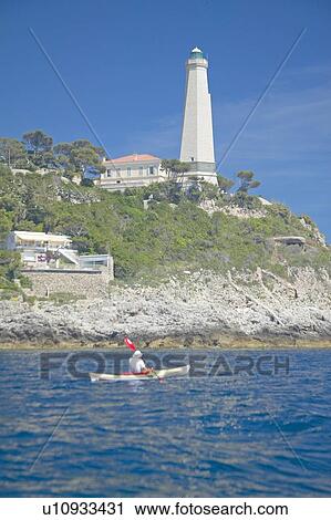 Lighthouse near Saint Jean Cap Ferrat View Large Photo Image Stock Image - Lighthouse near Saint Jean Cap Ferrat. Fotosearch