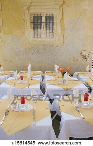 Tables at outdoor Café View Large Photo Image Stock Photography - Tables at outdoor Café. Fotosearch