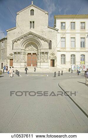 The church of St. Trophime View Large Photo Image Stock Image - The church of St. Trophime. Fotosearch