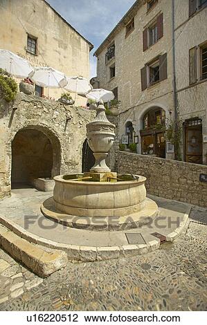 Stock Image - The Grand Fontaine, Saint Paul de Vence. Fotosearch