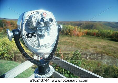 Coin operated binoculars, Deerfield River Valley View Large Photo Image Picture - Coin operated binoculars, Deerfield River Valley. Fotosearch