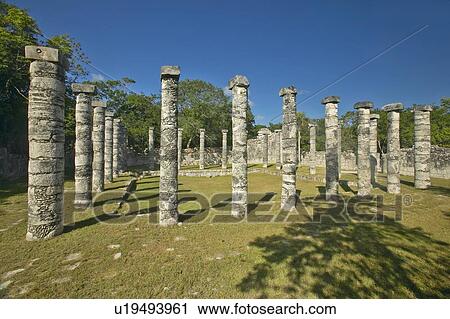 Columns at Chichen Itza View Large Photo Image Stock Image - Columns at Chichen Itza. Fotosearch