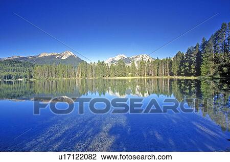 Stock Image - lake and mountains. Fotosearch