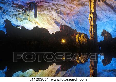 Reed Flute Cave in Guilin, Guangxi Province, People's Republic of China View Large Photo Image Picture - Reed Flute Cave in Guilin, Guangxi Province, People's Republic of China. Fotosearch