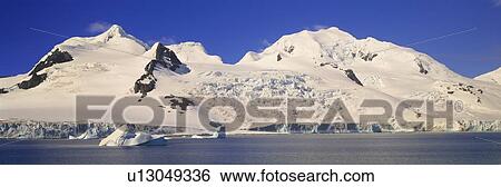 Panoramic view of glaciers and iceberg View Large Photo Image Stock Photograph - Panoramic view of glaciers and iceberg . Fotosearch