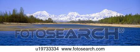 River and Mountain View Large Photo Image Picture - River and Mountain. Fotosearch