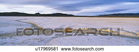 Stock Image - Salt Flats at Sunset. Fotosearch