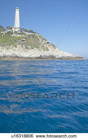 Stock Photograph - Lighthouse in the French Riviera. Fotosearch