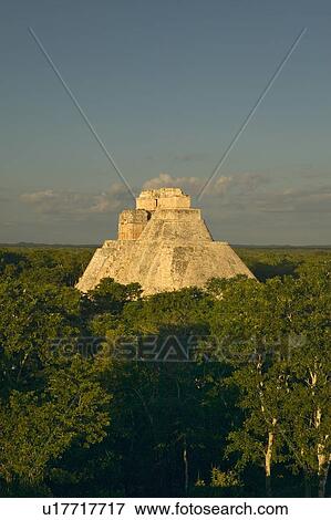 Stock Photo - Pyramid of the Magician, Mayan ruin and Pyramid of Uxmal. Fotosearch