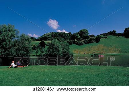 Stock Photo - coniferous, evergreen, boat, environment, scenic, relaxing. Fotosearch