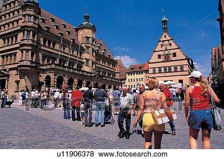 Stock Photo - construction, structure, built, market place, residence, establishments, path. Fotosearch