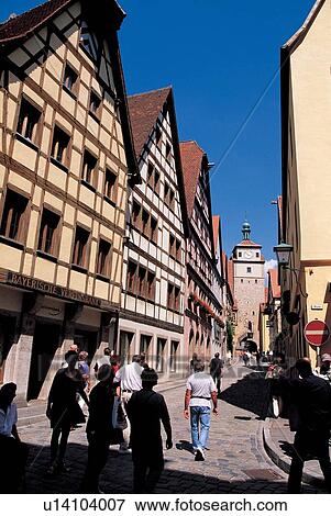 Stock Photo - storey, street, signboard, shadow, signpost, developed. Fotosearch