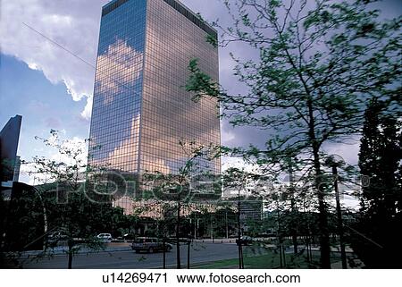 Stock Image - developed, reflection, view, architecture, windows, structural. Fotosearch