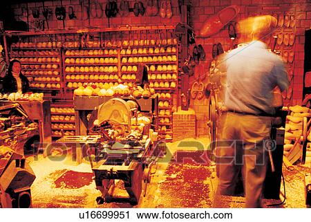 Stock Image - footwear, shoes, building, array, commerce, indoor. Fotosearch