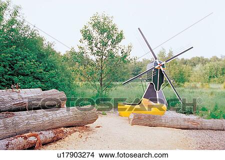 Picture - outdoor, wind, blades, miniature, generator, growth. Fotosearch