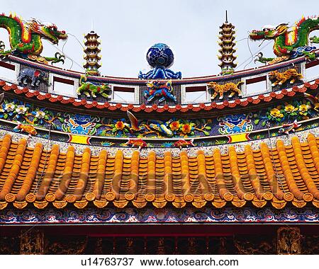 a Chinese Roof at Chinatown, Front View, Yokohama City, Kanagawa Prefecture, Japan View Large Photo Image Stock Photo - a Chinese Roof at Chinatown, Front View, Yokohama City, Kanagawa Prefecture, Japan. Fotosearch