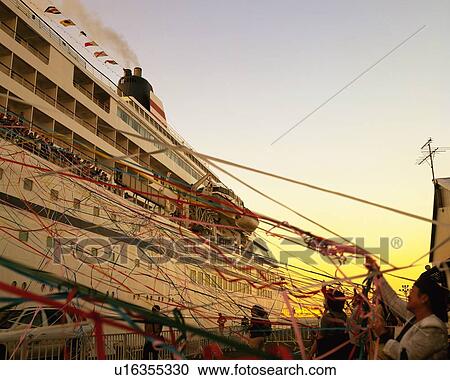 a Huge White-colored Passenger Boat, With People Waiting to Get on It, Side View, Yokohama City, Kanagawa Prefecture, Japan View Large Photo Image Stock Image - a Huge White-colored Passenger Boat, With People Waiting to Get on It, Side View, Yokohama City, Kanagawa Prefecture, Japan. Fotosearch