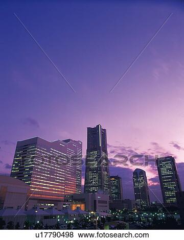 Several Buildings and Skyscrapers By Sunset, Low Angle View, Far View, Yokohama City, Kanagawa Prefecture, Japan View Large Photo Image Stock Photo - Several Buildings and Skyscrapers By Sunset, Low Angle View, Far View, Yokohama City, Kanagawa Prefecture, Japan. Fotosearch